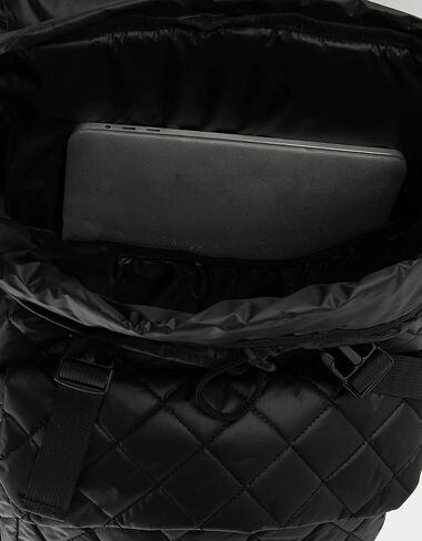 Rsq Polly Puffer Flap Backpack, Black in Kuwait