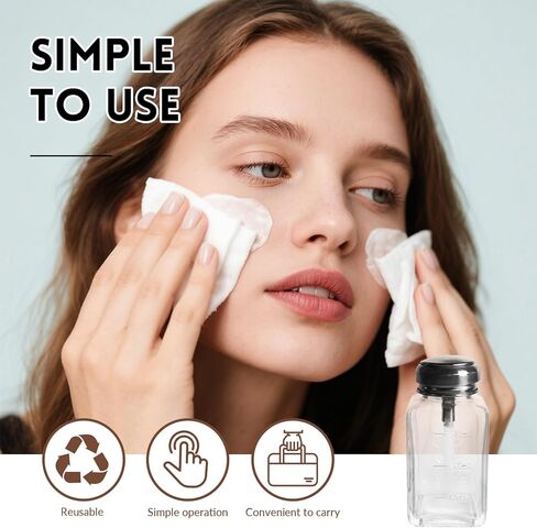 موزع مضخة ضغط زجاجي سعة 6 أونصة/180 مل للأسيتون ومزيل طلاء الأظافر والزيوت العطرية - مانع للتسرب وقابل لإعادة الملء ومتين - مثالي لصالونات الأظافر أو المختبرات أو الاستخدام المنزلي in Kuwait