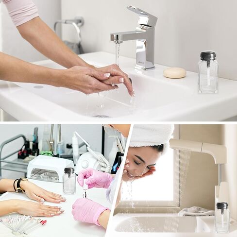 موزع مضخة ضغط زجاجي سعة 6 أونصة/180 مل للأسيتون ومزيل طلاء الأظافر والزيوت العطرية - مانع للتسرب وقابل لإعادة الملء ومتين - مثالي لصالونات الأظافر أو المختبرات أو الاستخدام المنزلي in Kuwait