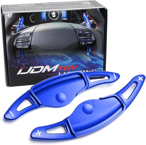 وصلات مجداف كبيرة من الألومنيوم خفيفة الوزن باللون الأحمر من iJDMTOY متوافقة مع 2019-2022 Hyundai Veloster JS (باستثناء N-Line) in Saudi Arabia
