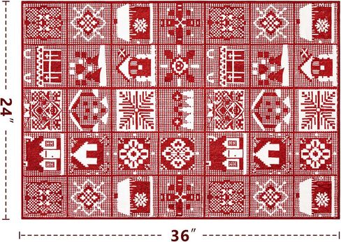 Asrug عيد الميلاد الأحمر البساط-2x8 ندفة الثلج قابل للغسل عداء منطقة البساط عدم الانزلاق المدخل رمي عداء عطلة كومة منخفضة كبيرة غطاء الأرضية السجاد لغرفة النوم غرفة المعيشة ديكور الغسيل in Kuwait