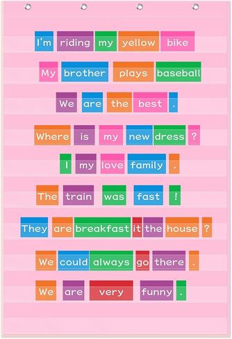 Green Standard Pocket Chart 28 x 43 Inches Transparent 10 Pocket Charts for Word Walls Letter Cards Sentence Strips School Classroom Supplies Home Back to School Teacher Gifts in Kuwait