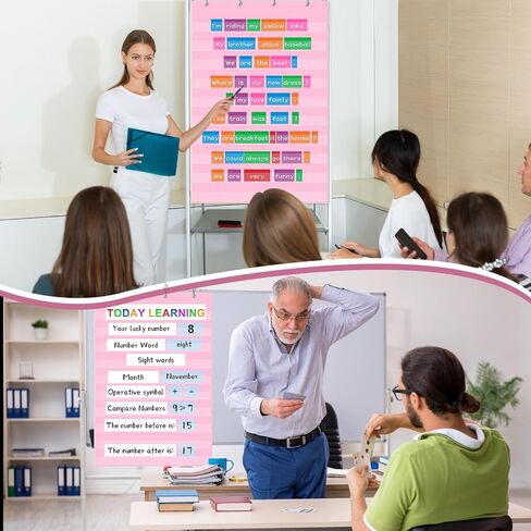 Green Standard Pocket Chart 28 x 43 Inches Transparent 10 Pocket Charts for Word Walls Letter Cards Sentence Strips School Classroom Supplies Home Back to School Teacher Gifts in Kuwait