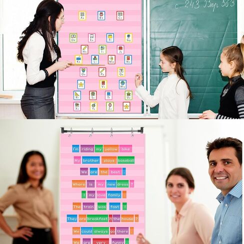 Green Standard Pocket Chart 28 x 43 Inches Transparent 10 Pocket Charts for Word Walls Letter Cards Sentence Strips School Classroom Supplies Home Back to School Teacher Gifts in Kuwait