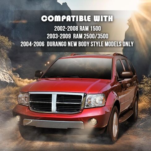 مصابيح الضباب الأمامية ذات العدسات الشفافة G-PLUS المتوافقة مع دودج رام 1500 2002-2008/Fit Ram 2500 3500 2003-2009/Fit 2004-2006 زوج دورانجو + سائق المصباح ومصابيح القيادة الجانبية للركاب in Saudi Arabia