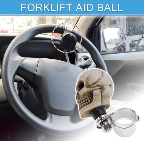 30.5mm Car Steering Wheel Knob Small Skull Vehicle Steering Wheel Rotator Ball for SUV Pickup Trucks Semi-Trailers Vans Boats Beige 1 Pc in Saudi Arabia