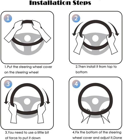 18-Inch Black Leather Truck Steering Wheel Cover - Anti-Slip Grip & Breathable XL Design for Semi Trucks, RVs, Big Rigs, and 18 Wheelers (Fits 17.5-18 inches) (Red Stitching) in Saudi Arabia