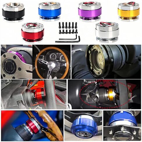 محول عالمي لعجلة القيادة 60 ملم سريع التحرير، محول محور عجلة السيارة من الألومنيوم، 6 فتحات، قطعة واحدة (فضي) in Kuwait