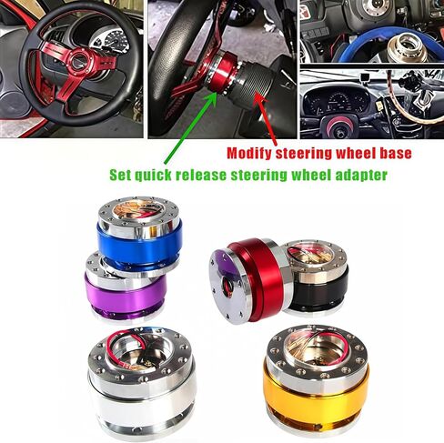 محول عالمي لعجلة القيادة 60 ملم سريع التحرير، محول محور عجلة السيارة من الألومنيوم، 6 فتحات، قطعة واحدة (فضي) in Kuwait