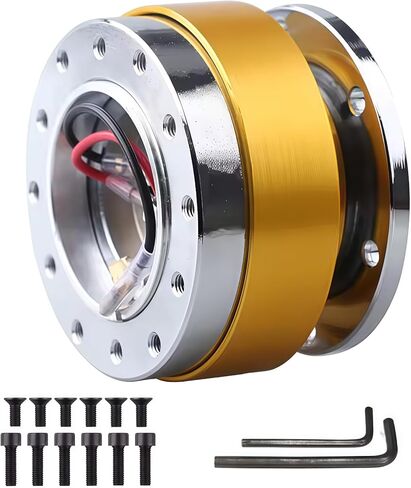 محول عالمي لعجلة القيادة 60 ملم سريع التحرير، محول محور عجلة السيارة من الألومنيوم، 6 فتحات، قطعة واحدة (فضي) in Kuwait