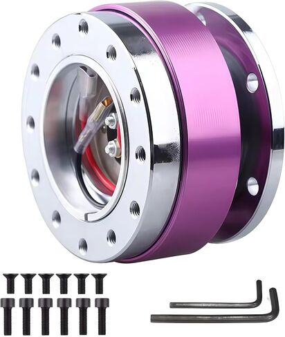 محول عالمي لعجلة القيادة 60 ملم سريع التحرير، محول محور عجلة السيارة من الألومنيوم، 6 فتحات، قطعة واحدة (فضي) in Kuwait