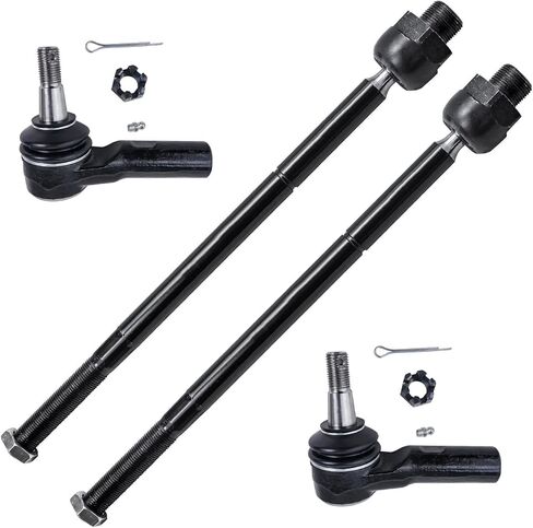 Detroit Axle - Front 4pc Tie Rods for 06-10 Dodge Ram 1500, 11-12 Ram 1500, 4 Outer & Inner Tie Rod Ends 2006 2007 2008 2009 2010 2011 2012 Replacement in Saudi Arabia