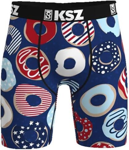 3PC Man's 4-Way Performance Stretch Boxer Brief with American Style Printing,Size L for waist circumference of 36-38 " in Saudi Arabia