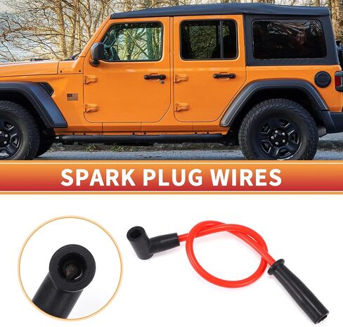 ACROPIX Car Spark Plug Coil Wires الإشعال لفائف تسخير كابل مناسب لسيارة Jeep Cherokee XJ L6 4.0L 1991-1999 No.56041856AA/56041861AB - حزمة من 7 in Saudi Arabia