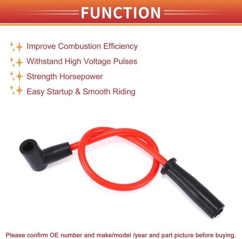 ACROPIX Car Spark Plug Coil Wires الإشعال لفائف تسخير كابل مناسب لسيارة Jeep Cherokee XJ L6 4.0L 1991-1999 No.56041856AA/56041861AB - حزمة من 7 in Saudi Arabia