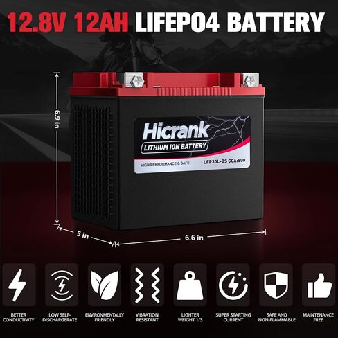 YTX4L-BS STD Standard Lithium Motorcycle Battery - 12.8V 2.8Ah 150CCA LiFePO4 Powersports Battery for ATV, Scooter, Snowmobile, Jet Ski, Honda Grom, Yamaha, Suzuki, CAN-AM, Generator in Saudi Arabia