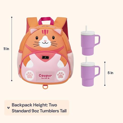 حقيبة ظهر BabbleRoo للأطفال الصغار، حقيبة ظهر للأطفال - ناعمة وخفيفة ومريحة ومقاومة للماء من النيوبرين حقيبة ظهر صغيرة لطيفة مع أشرطة عاكسة آمنة، حقيبة ظهر لطيفة على شكل حيوان - دوني ذا دينو in Kuwait