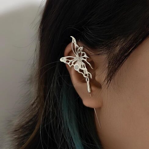 Goth Ear Hook Earrings for Women Myth Of The Moon Ear Punk Moons Star Butterfly Snake Cross Needle Piercing Earring Halloween Party Jewelry in Saudi Arabia