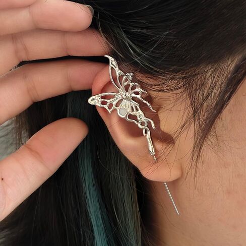 Goth Ear Hook Earrings for Women Myth Of The Moon Ear Punk Moons Star Butterfly Snake Cross Needle Piercing Earring Halloween Party Jewelry in Saudi Arabia