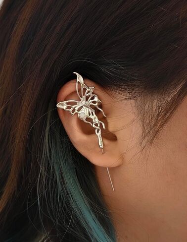 Goth Ear Hook Earrings for Women Myth Of The Moon Ear Punk Moons Star Butterfly Snake Cross Needle Piercing Earring Halloween Party Jewelry in Saudi Arabia