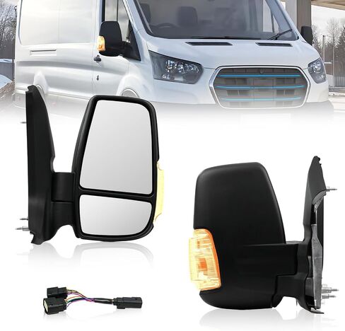 Passenger Side Mirror for Ford Transit 2015-2025, Right Long Arm Door Mirrors Replacement Power Mirror, Non Turn Signal Light, Non Heated Glass in Saudi Arabia