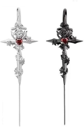 Goth Ear Hook Earrings for Women Myth Of The Moon Ear Punk Moons Star Butterfly Snake Cross Needle Piercing Earring Halloween Party Jewelry in Saudi Arabia