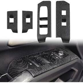 for Toyota 4Runner 2025 2026 Black Wood Style Interior Window Lift Switch Button Cover Trim ABS Car Accessories 4pcs (Only for LHD) in Saudi Arabia