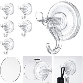 خطافات أكواب شفط مضادة للمبي، 10 شماعات إكليل من الزهور، كوب شفط كبير قابل للإزالة مع قرص لاصق رفيع للغاية للأسطح الملساء/غير المستوية، شماعة أكواب شفط شفافة بحد أقصى يصل إلى 11 رطلاً in Kuwait