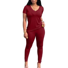 Lounge Sets for Women 2 Piece Summer Casual Jogger Workout Outfits Short Tops Long Pant Sweat suit leggings set in Kuwait