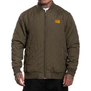 Sullen Men's Charger Tattoo Lifesyle Outdoor Long Sleeve Nylon Quilted Jacket Olive in Saudi Arabia
