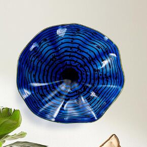Hand Blown Glass Wall Plates Decor, Modern Unique Glass Wall Art, Murano Blown Glass Wall Art with Transparent and Easy to Clean for Staircase, Living Room, Kitchen, Hallway in Saudi Arabia