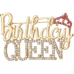 Birthday Brooch Pins It's My Birthday Pin Queen Crown Brooch Bling Luxury Rhinestone Brooches Pin for Women Girls Birthday Party in Saudi Arabia