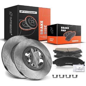 A-Premium 11.03 inch (280mm) Front Vented Disc Brake Rotors + Ceramic Pads kit Compatible with Select chevy, GMC, Isuzu Models - Colorado/Canyon 2004-2008, i-280/i-350 2006, i-290/i-370 2007-2008 in Kuwait