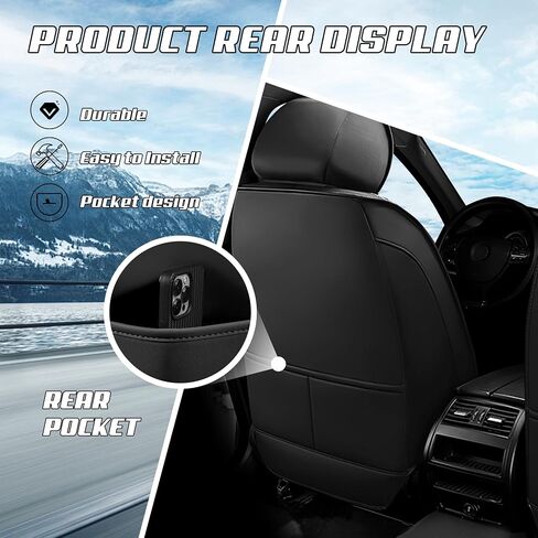Car Seat Covers Fit for Honda Accord 2000-2025, Stylish Sport Seat Covers, Waterproof Wear-Resistant Premium Nappa Leather Car Seat Cover.(Full Set/Black Blue) in Saudi Arabia