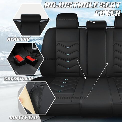 Car Seat Covers Fit for Honda Accord 2000-2025, Stylish Sport Seat Covers, Waterproof Wear-Resistant Premium Nappa Leather Car Seat Cover.(Full Set/Black Blue) in Saudi Arabia