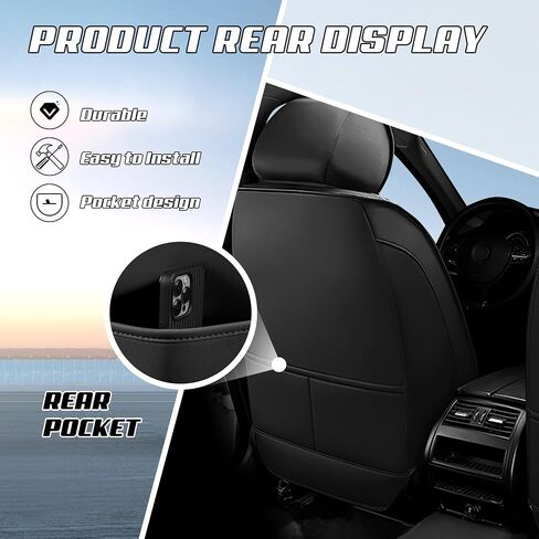 Car Seat Covers Fit for BMW x1 2000-2025, Stylish Sport Seat Covers, Waterproof Wear-Resistant Premium Nappa Leather Car Seat Cover.(2 Pcs Front/Black) in Saudi Arabia