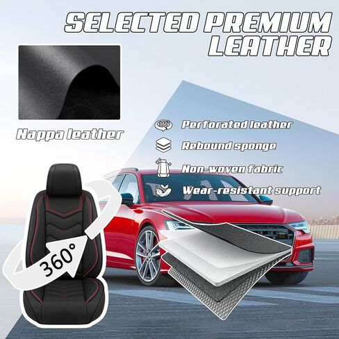 Car Seat Covers Fit for BMW x1 2000-2025, Stylish Sport Seat Covers, Waterproof Wear-Resistant Premium Nappa Leather Car Seat Cover.(2 Pcs Front/Black) in Saudi Arabia