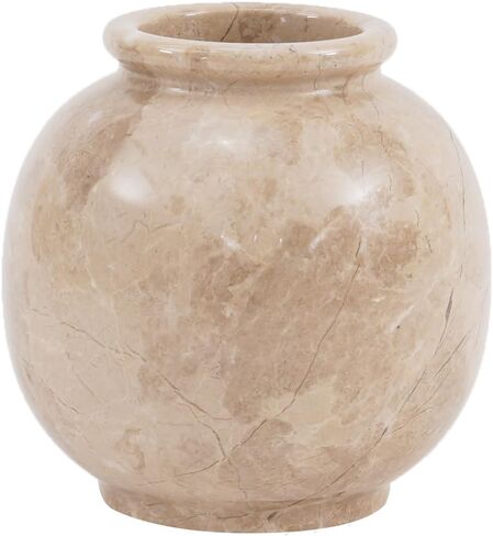Marble Vase 5 Inch Handmade Verona Stone Flower Vase for Pampas Grass & Aesthetic Room Decor - Small Vases for Fresh Flowers, Table Centerpieces, Modern Farmhouse & Boho Decor in Saudi Arabia