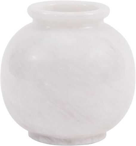 Marble Vase 5 Inch Handmade Verona Stone Flower Vase for Pampas Grass & Aesthetic Room Decor - Small Vases for Fresh Flowers, Table Centerpieces, Modern Farmhouse & Boho Decor in Saudi Arabia