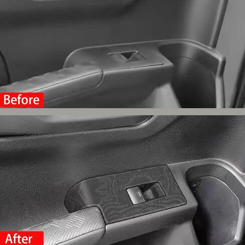 for Toyota 4Runner 2025 2026 Black Wood Style Interior Window Lift Switch Button Cover Trim ABS Car Accessories 4pcs (Only for LHD) in Saudi Arabia