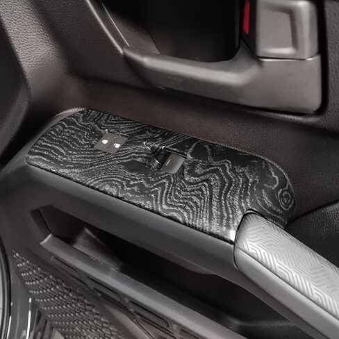for Toyota 4Runner 2025 2026 Black Wood Style Interior Window Lift Switch Button Cover Trim ABS Car Accessories 4pcs (Only for LHD) in Saudi Arabia