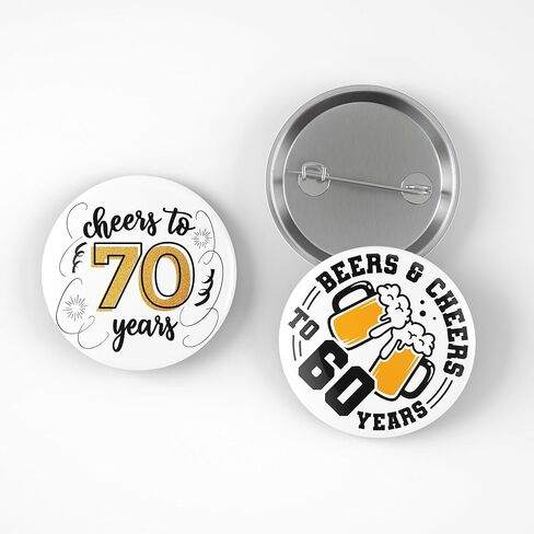 70th Birthday Pin for Women, 2.3" Cheers to 70 Years Button Badge for Women Men, Funny 70th Birthday Gifts, Happy Birthday Party Decorations for Mom Dad, Party Favors Keepsake in Saudi Arabia