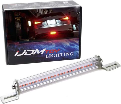 iJDMTOY Universal Fit أحمر لامع 24-SMD LED ضوء بار متوافق مع السيارة كضوء ضباب خلفي أو مصباح خلفي للفرامل الثالث in Saudi Arabia