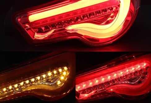 EPARTS دخان عدسة كامل LED الذيل الفرامل وقف الضوء الخلفي الذيل مصابيح زوج يناسب 2013-2017 سليل FR-S FRS / 2013-2019 سوبارو BRZ in Kuwait
