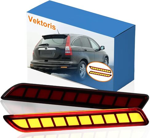 زوج واحد من مصابيح عاكسة لأضواء المصد الخلفي LED لسيارة Honda CRV CR-V 2010 2011، تعمل كإضاءة نهارية للجري DRL وإضاءة إشارة الانعطاف وإضاءة الفرامل، رقم OE # 33555-SWA-J01 (عدسة حمراء) in Kuwait