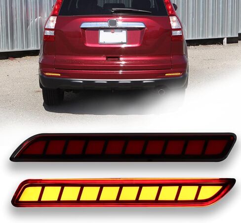 زوج واحد من مصابيح عاكسة لأضواء المصد الخلفي LED لسيارة Honda CRV CR-V 2010 2011، تعمل كإضاءة نهارية للجري DRL وإضاءة إشارة الانعطاف وإضاءة الفرامل، رقم OE # 33555-SWA-J01 (عدسة حمراء) in Kuwait
