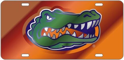 Craftique Florida Gators Orange Gator Logo Laser Cut License Plate - Gator Logo in Saudi Arabia