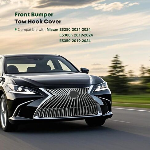 YHTAUTO Tow Hook Cover Compatible with Lexus ES250 2021-2024, ES350 ES300h 2019-2024, Japan Built Vehicle, Front Left Driver Side Bumper Towing Bracket Hole Cover, Black Tow Eye Cap in Saudi Arabia