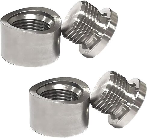Oxygen Sensor Mounting Bungs and Plugs, M18 X 1.5 Thread Stainless Steel Oxygen Sensor Fittings Weld-in Bung, Automotive Notched Style Nut Plug & Bung Accessories in Kuwait