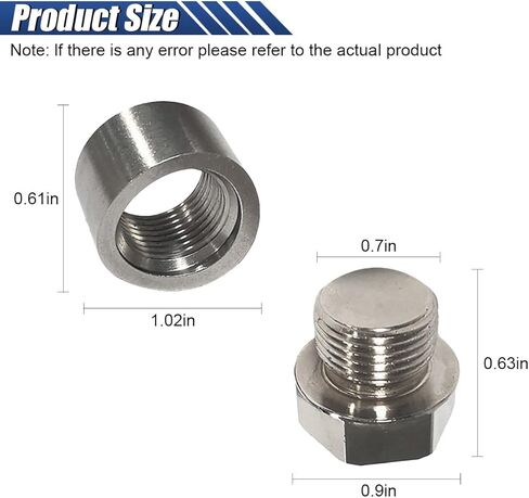 Oxygen Sensor Mounting Bungs and Plugs, M18 X 1.5 Thread Stainless Steel Oxygen Sensor Fittings Weld-in Bung, Automotive Notched Style Nut Plug & Bung Accessories in Kuwait